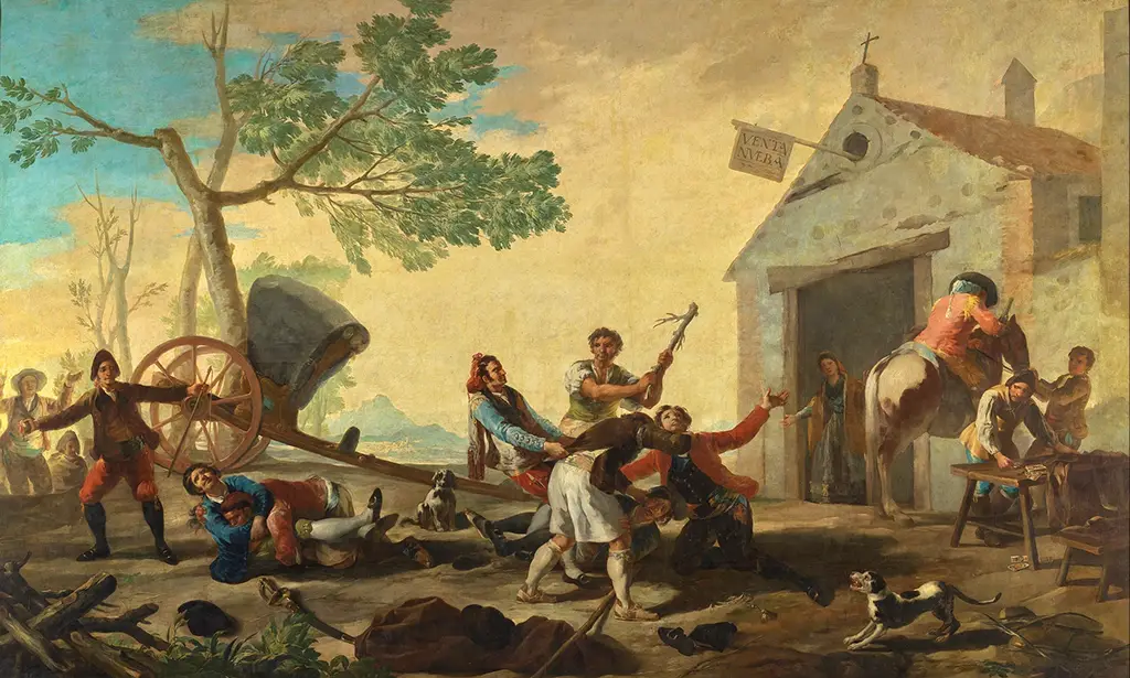 A Fight at the Venta Nueva in Detail Francisco de Goya